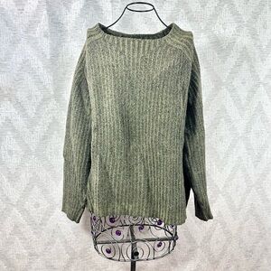Vintage Salvatore Ferragamo olive green wool blend sweater size L